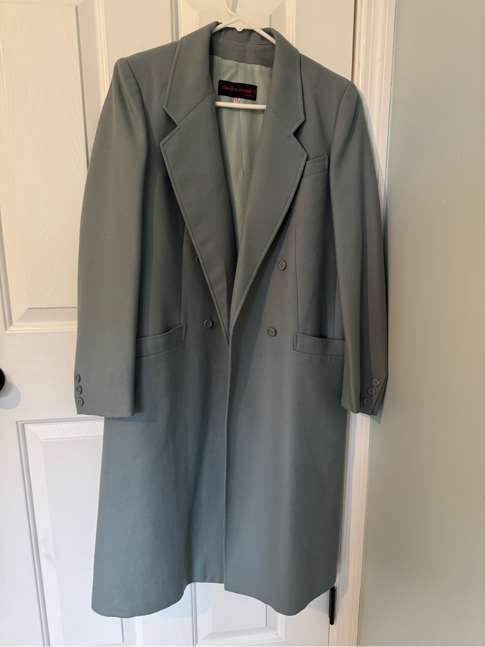 Vintage Charles Maudret Paris Double Breasted Wool Overcoat